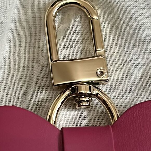 Sexy Little Vintage Handmade Pink Leather Bag Charm Whimsigoth Cute Keychain - Picture 3 of 6